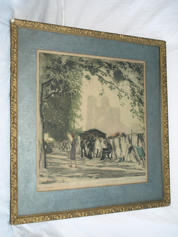 Max Pollak (1886-1970) – Ets - Notre Dame – Gesigneerd & ingelijst – ca 1925 kopen? Bied vanaf 75!