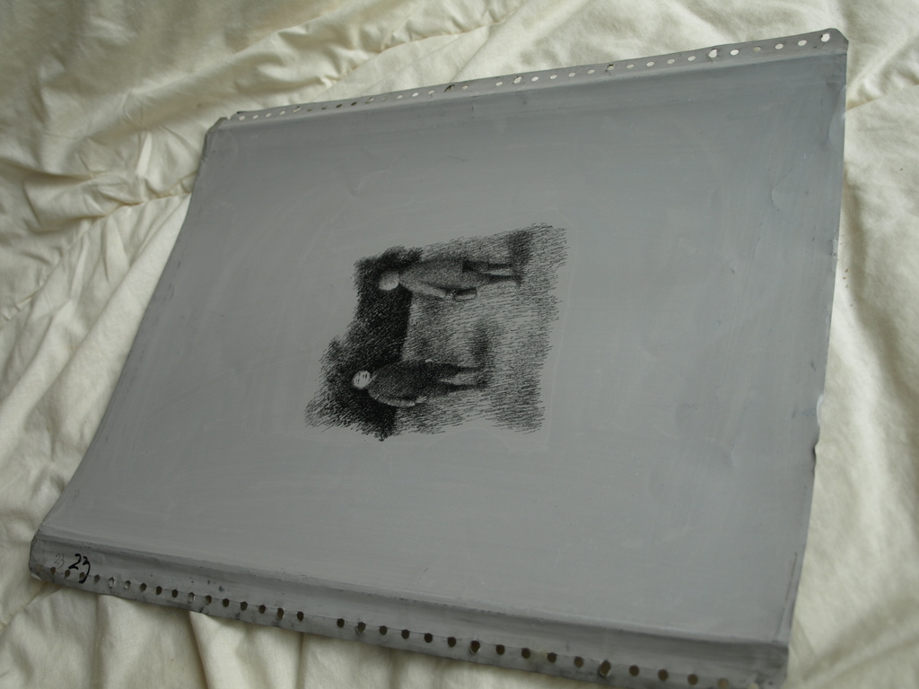 METTEN KOORNSTRA  (1912-1978) – Originele drukplaat lithopers 2 – ca 1975 kopen? Bied vanaf 35!