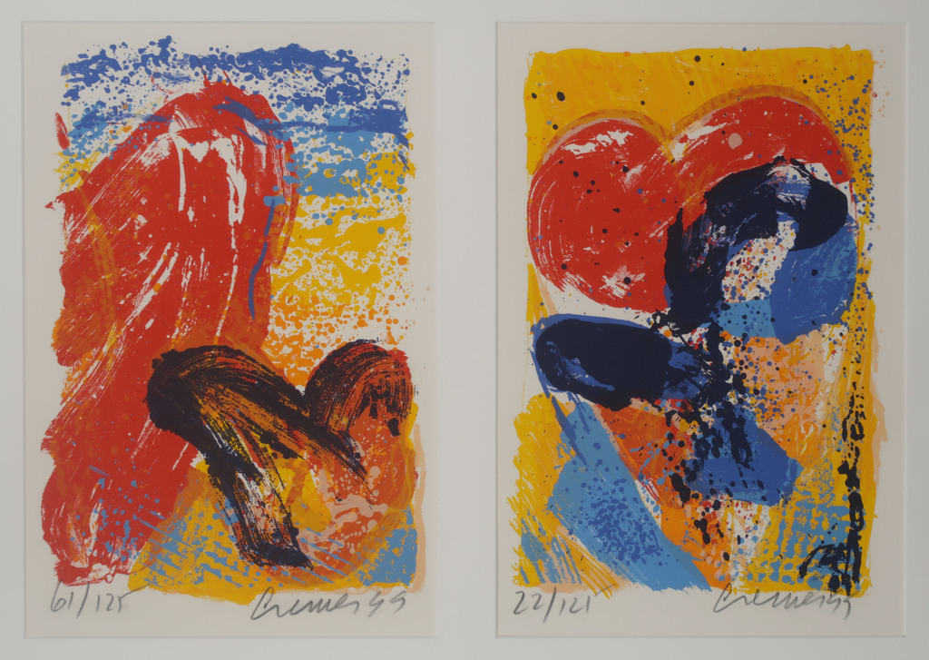 Jan Cremer: 2x Zeefdruk, Z.T. Tulpen - Ingelijst kopen? Bied vanaf 150!