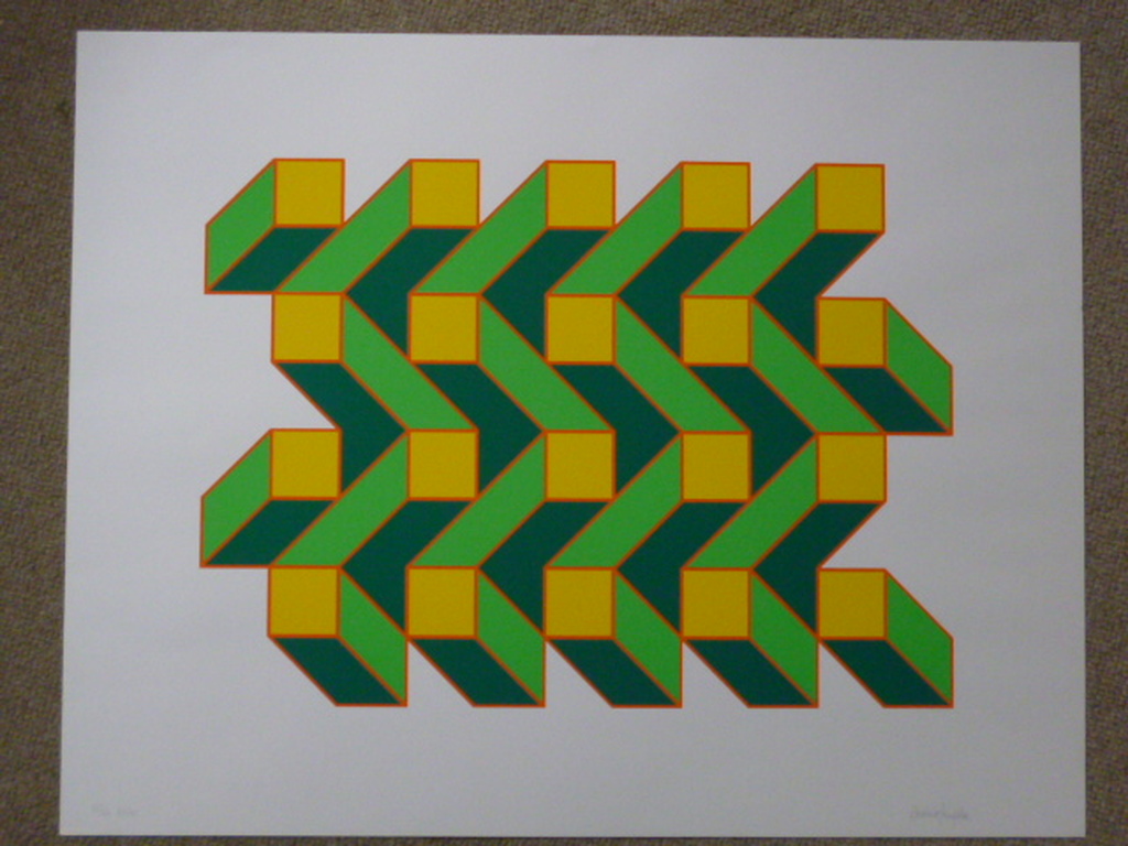 Wladimir Zwaagstra - zeefdruk - Geometrische compositie kopen? Bied vanaf 35!