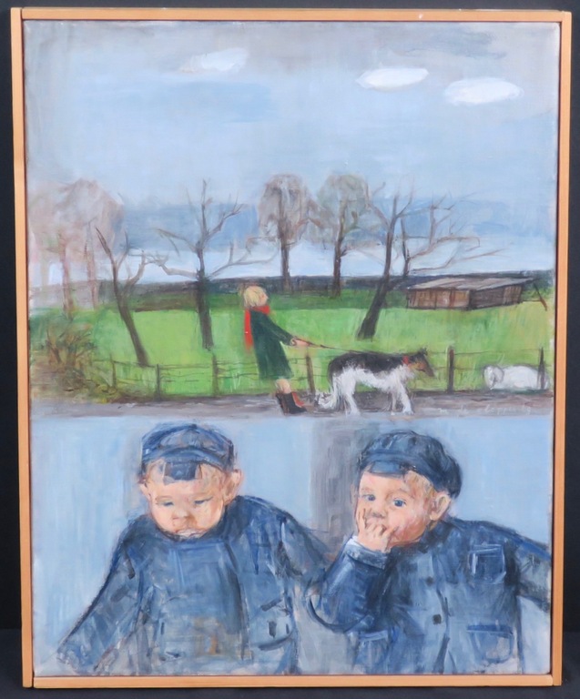 Marjan de Glopper: Olieverf op doek, Boerenkiel - Ingelijst kopen? Bied vanaf 160!