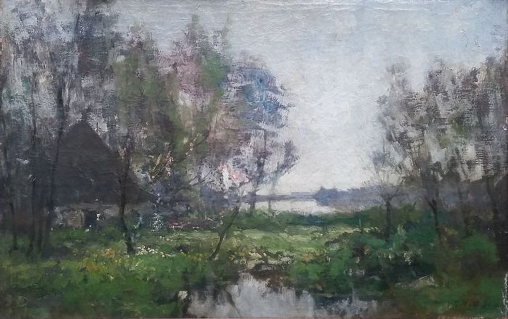 ERD Schaap (1862-1939) - Boerderij - olieverf op doek - gesigneerd kopen? Bied vanaf 195!