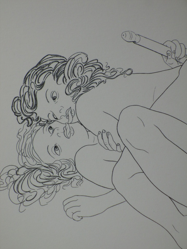 Anoniem, Vriendinnen in hun vrijage, Litho kopen? Bied vanaf 1!