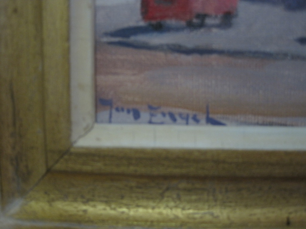 Jan Engel - olieverf - "Amsterdam Prins Hendrikkade" - verstild realisme gesgrd kopen? Bied vanaf 1!