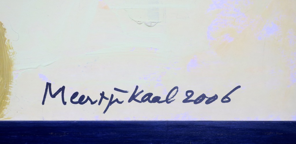 Meertje Kaal: Olieverf en collage op karton, De duif die.. - Ingelijst  kopen? Bied vanaf 1!