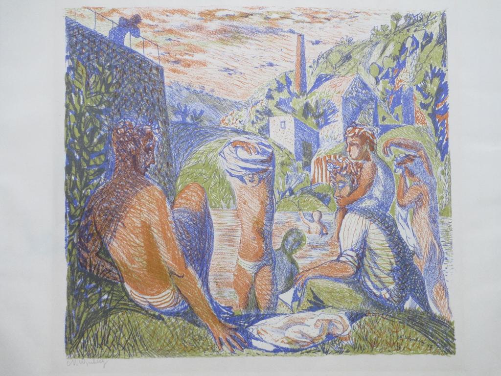 Nicolaas Wijnberg, Badende mythische figuren, Kleurenlitho kopen? Bied vanaf 50!