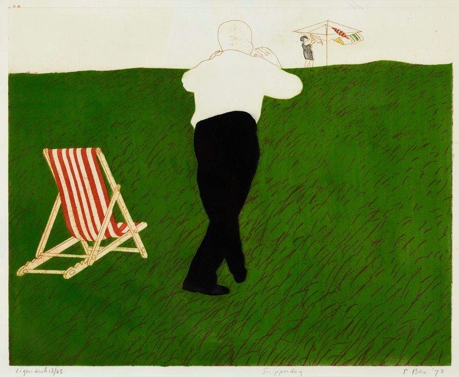 Peter Bes: Ets, Snipperdag - Ingelijst kopen? Bied vanaf 1!