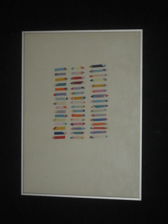 vroeg werk van Helene Briels (1954 -) aquarel "horizontale lijntjes" 1978 kopen? Bied vanaf 1!