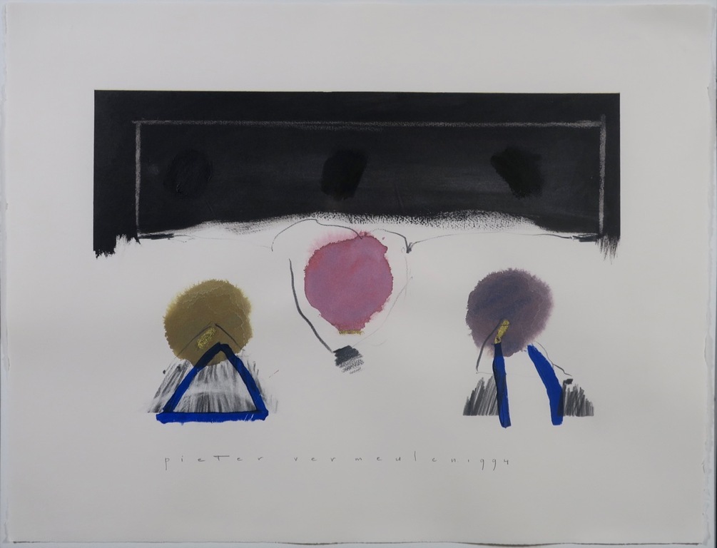 Pieter Vermeulen: Gemengde techniek, Zonder titel - Ingelijst kopen? Bied vanaf 35!