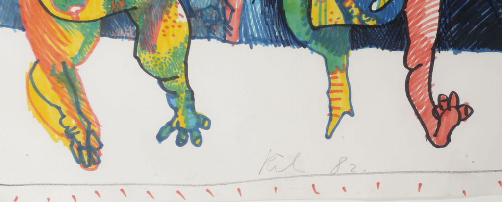 Rik van Iersel: Stifttekening, Z.T. twee figuren - Ingelijst kopen? Bied vanaf 150!