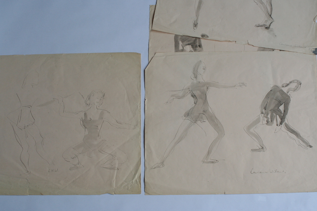 Constance Wibaut, 8 tekeningen inkt en aquarel, gesigneerd kopen? Bied vanaf 1!