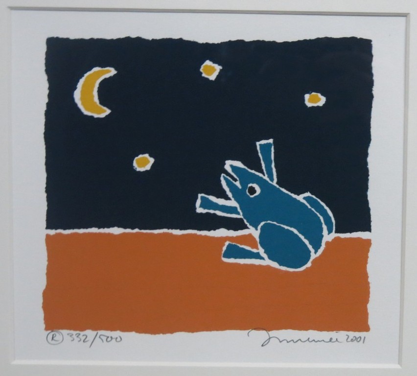 Hans Innemee: Zeefdruk, Kikker R - Ingelijst verkocht voor € 40!