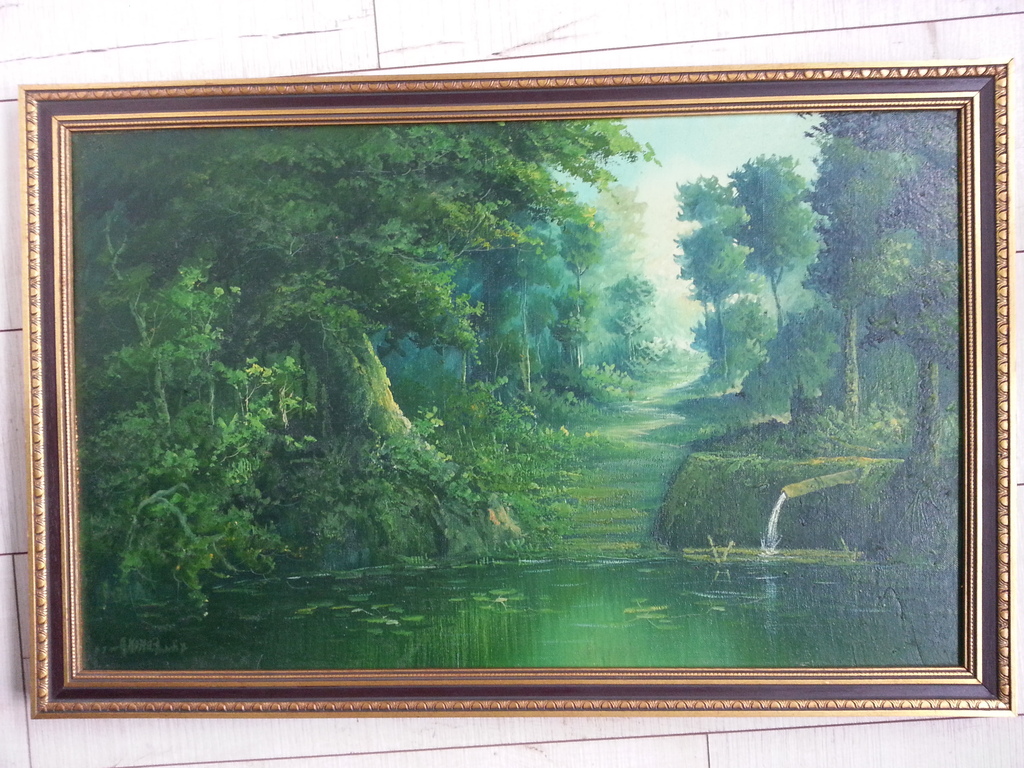 Indonesische boslandschap: Maroufle (80x52), gesigneerd in mooie lijst kopen? Bied vanaf 35!