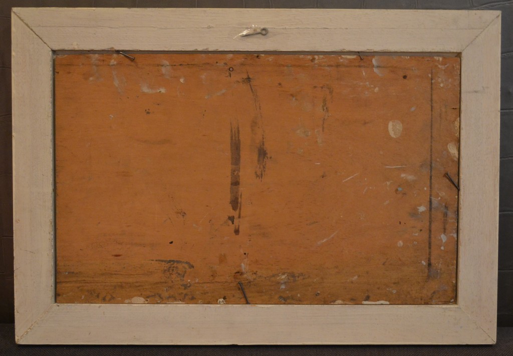 Onbekend (gesigneerd) - Olieverf op paneel - Boerderij, boerin en twee schaapjes kopen? Bied vanaf 1!