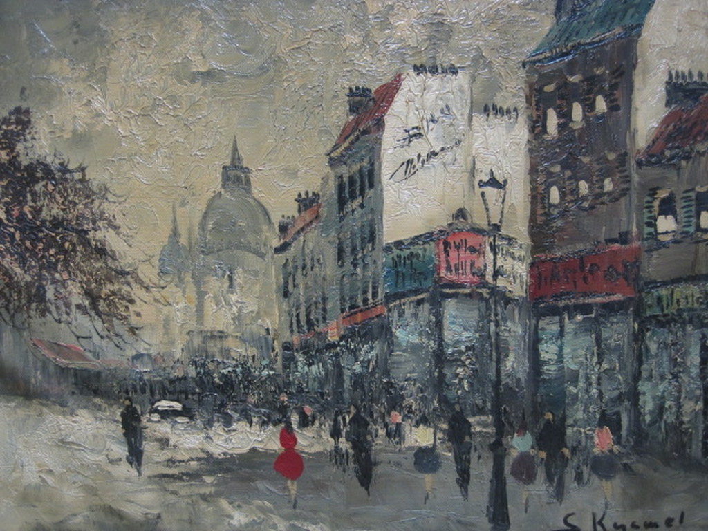 oud olieverfschilderij "Parijs Champs Elysees" gesigneerd omstreeks 1930 kopen? Bied vanaf 1!