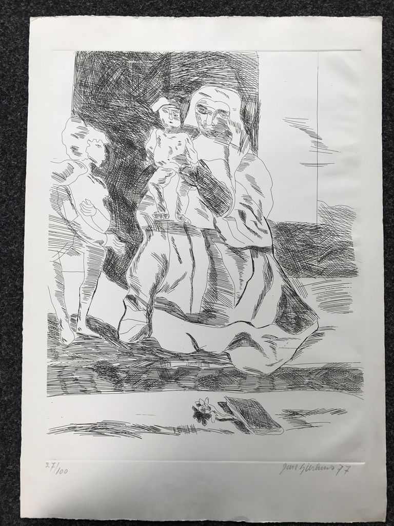 Jan Sierhuis Ets/Litho  madonna met kind  1977 kopen? Bied vanaf 1!
