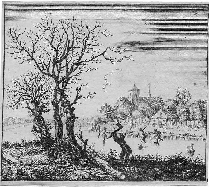 Winterlandschap  - Anthonie de  Winter 1652 -1707 kopen? Bied vanaf 30!