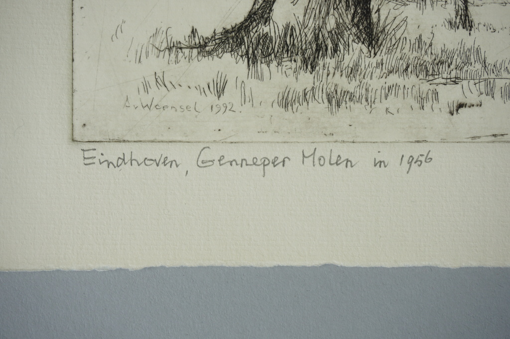 Aart van Woensel - Eindhoven, Genneper Molen in 1956 - ets - 1992 kopen? Bied vanaf 20!