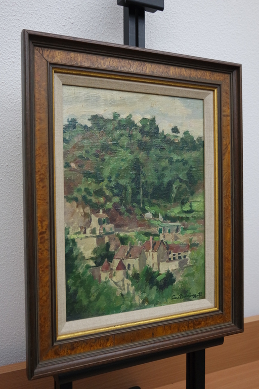 Cees Bolding (1897-1979) - maroufle - landschap met dorpje kopen? Bied vanaf 199!