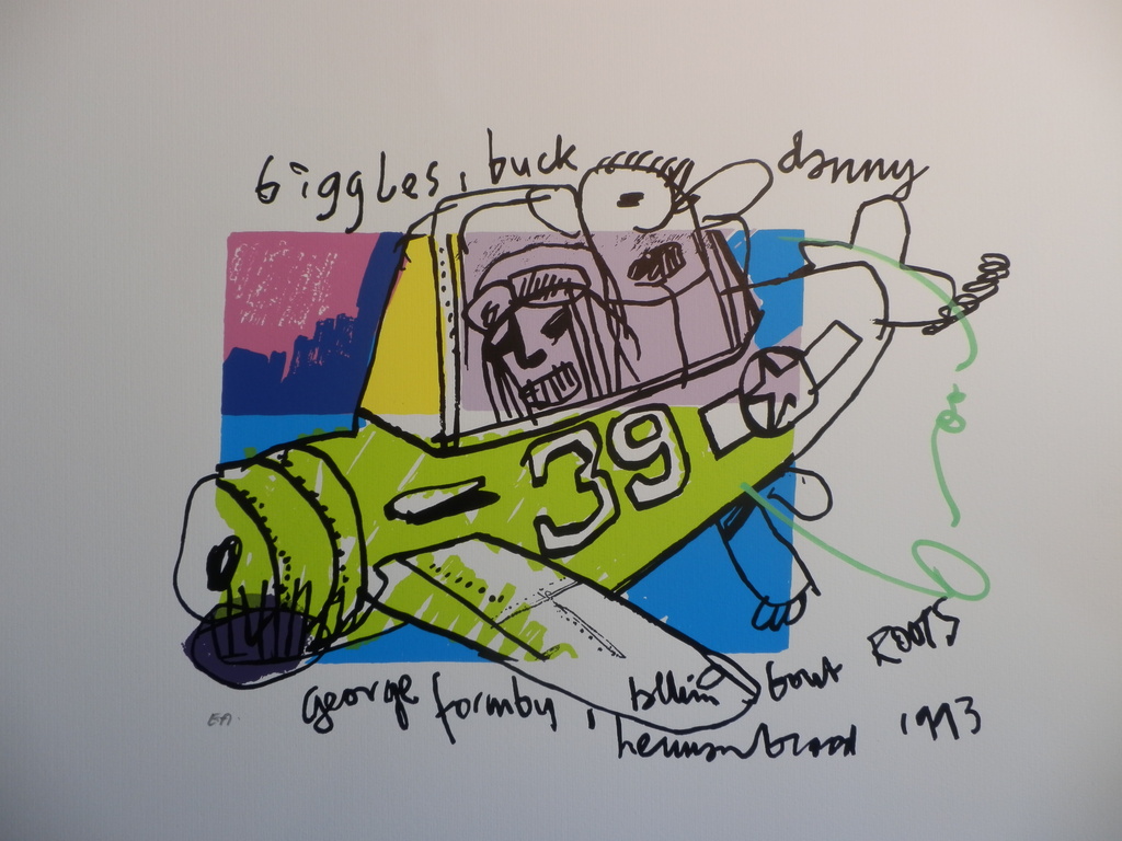 HERMAN BROOD, Gelimiteerde en HANDGESIGNEERDE Zeefdruk  BIGGLES kopen? Bied vanaf 95!