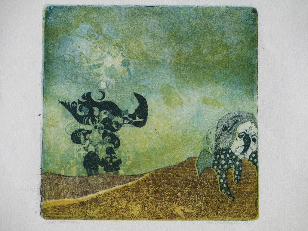 Michel van Overbeeke, Introverta, Kleurets 1974 verkocht voor € 75!