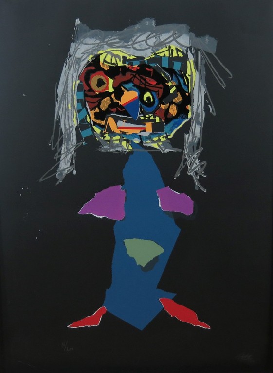 Antonio Saura: Litho, Figuur (groot) verkocht voor € 150!