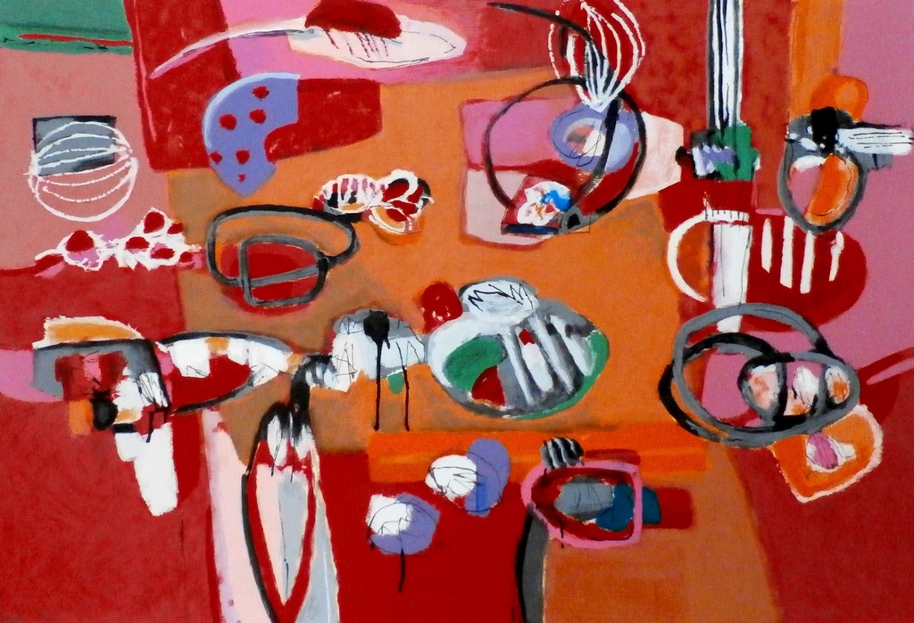 Anneke Peereboom - Grote kleurrijke zeefdruk verkocht voor € 75!