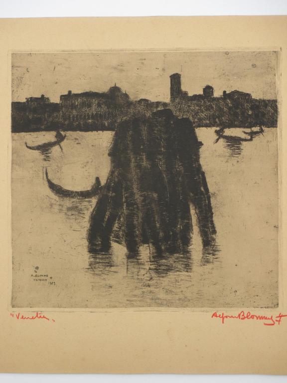 Alfons Blomme, Venetie, Ets 1923 kopen? Bied vanaf 45!