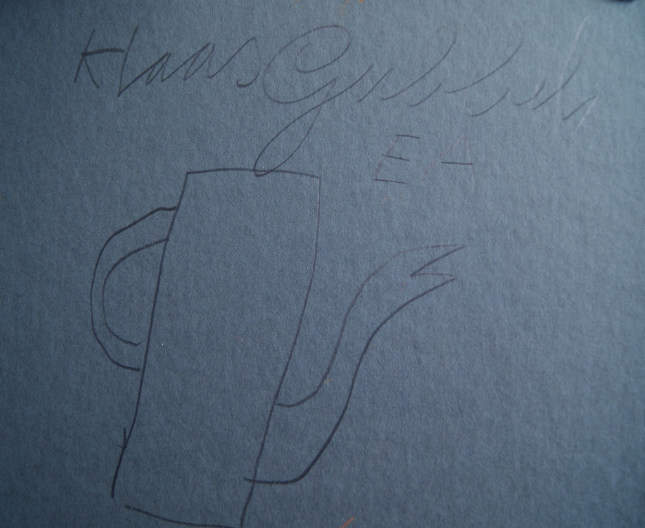 Klaas Gubbels houtdruk 'Zwarte Kan' uit 2007  + tekening. kopen? Bied vanaf 375!