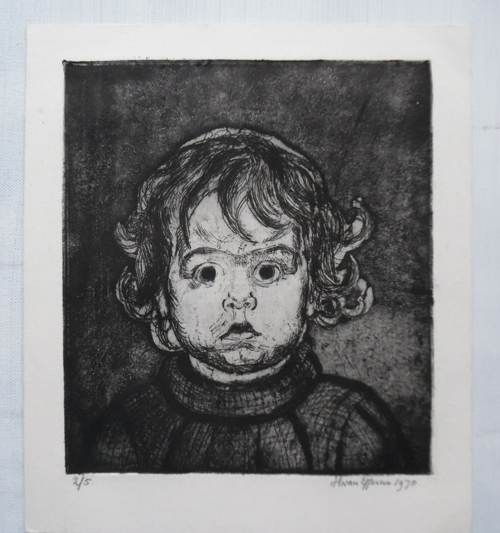 Hans van Efferen - ets - kinderportret kopen? Bied vanaf 10!