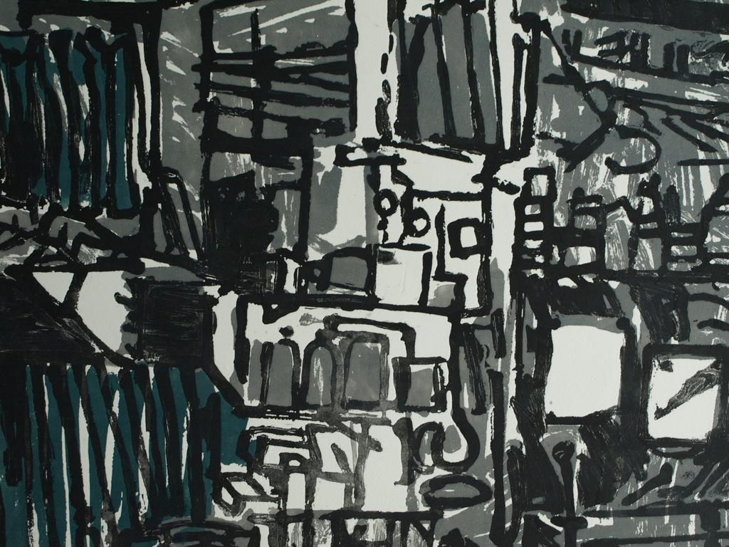 Annelies Wolma (1953-) : Litho, De kamer – gesigneerd – 1979 kopen? Bied vanaf 1!