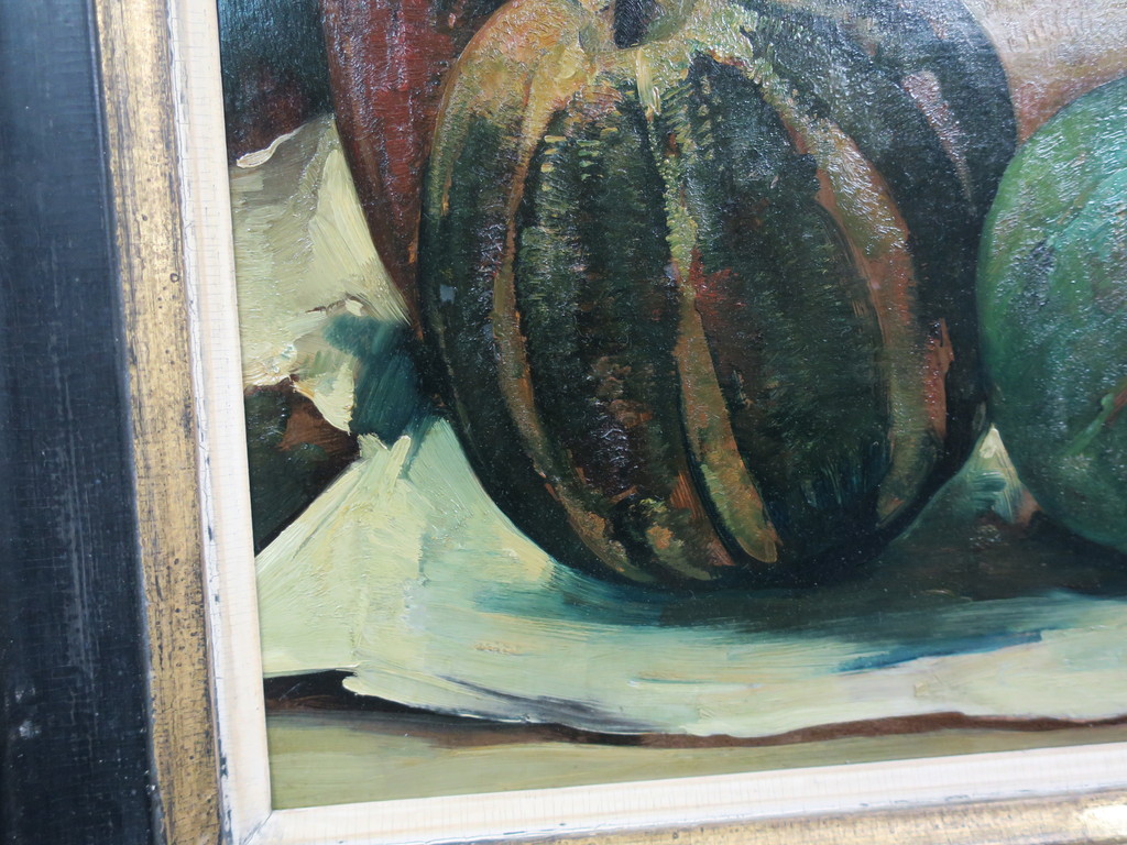 Willem van den Berg: Olieverf op board, Fruitstilleven - Ingelijst kopen? Bied vanaf 600!