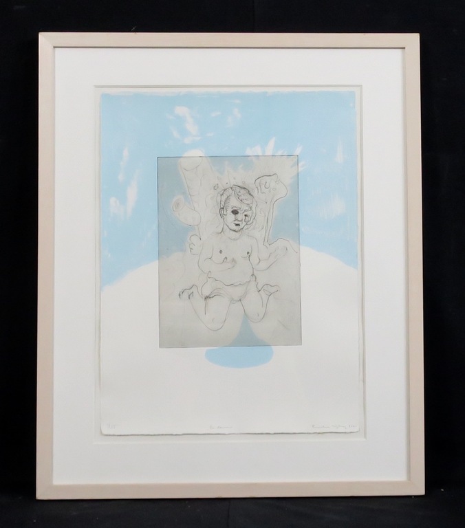 Rinke Nijburg: Gemengde grafische techniek, De dauw - Ingelijst kopen? Bied vanaf 20!