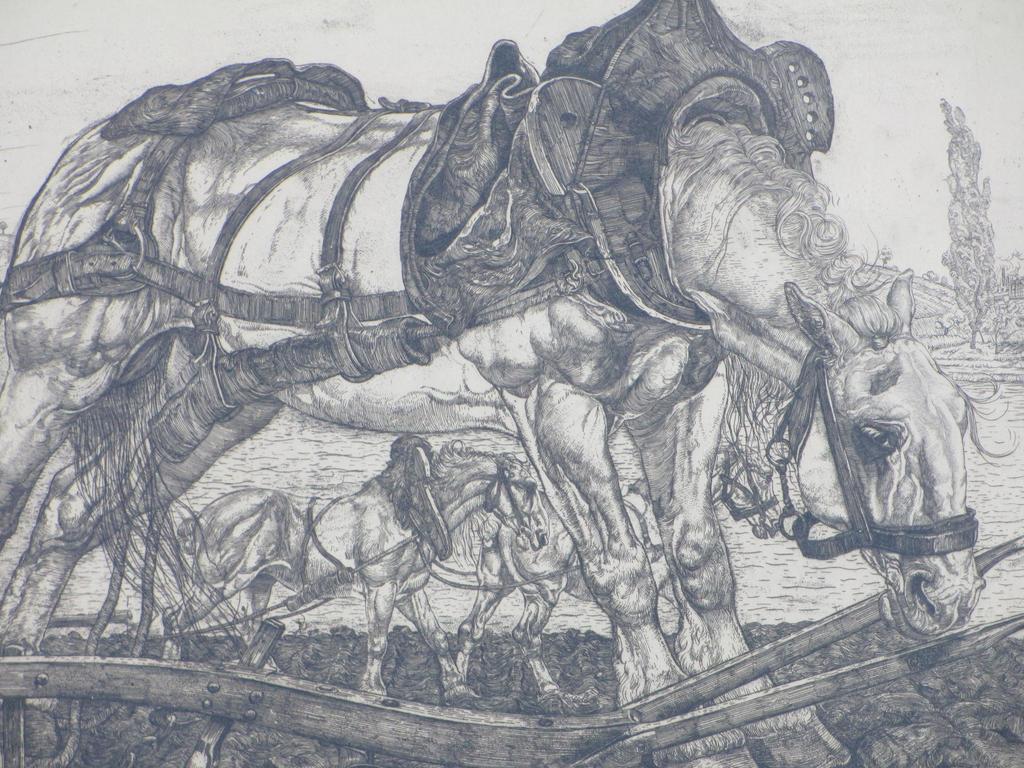 Pieter Dupont, Ploegpaard aan de oevers der Seine, Ets op koper kopen? Bied vanaf 150!