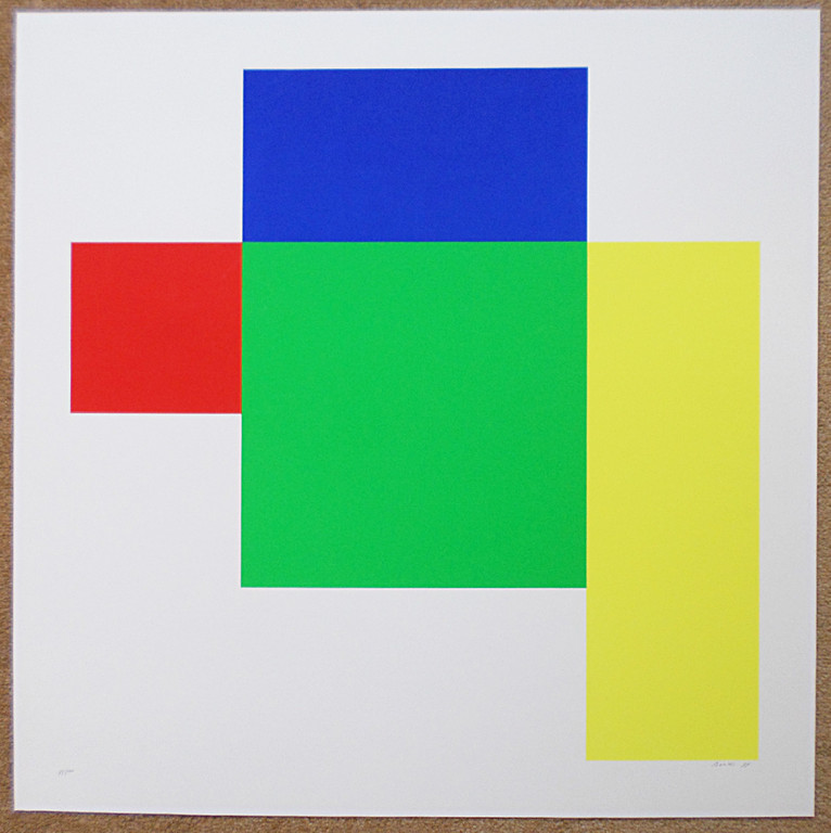 Bob Bonies - Geometrische compositie, zeefdruk kopen? Bied vanaf 150!