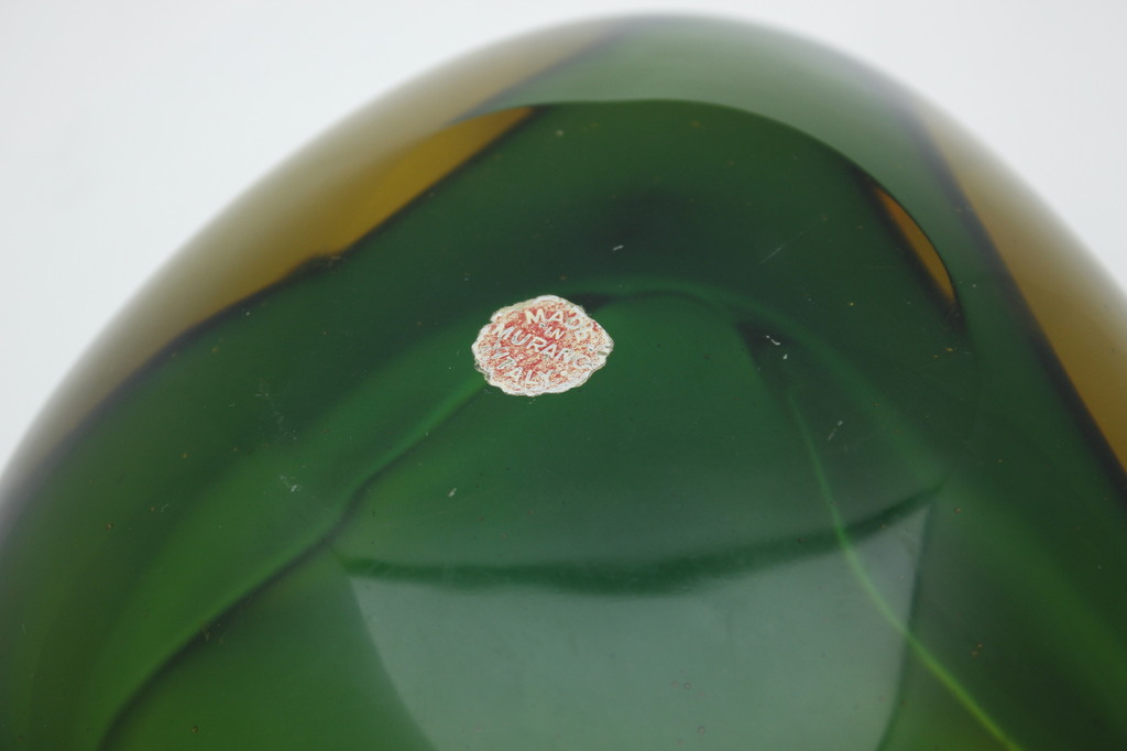 Archimedes Seguso Murano  'Sommerso' schaal met label - 1950's, Italië kopen? Bied vanaf 1!