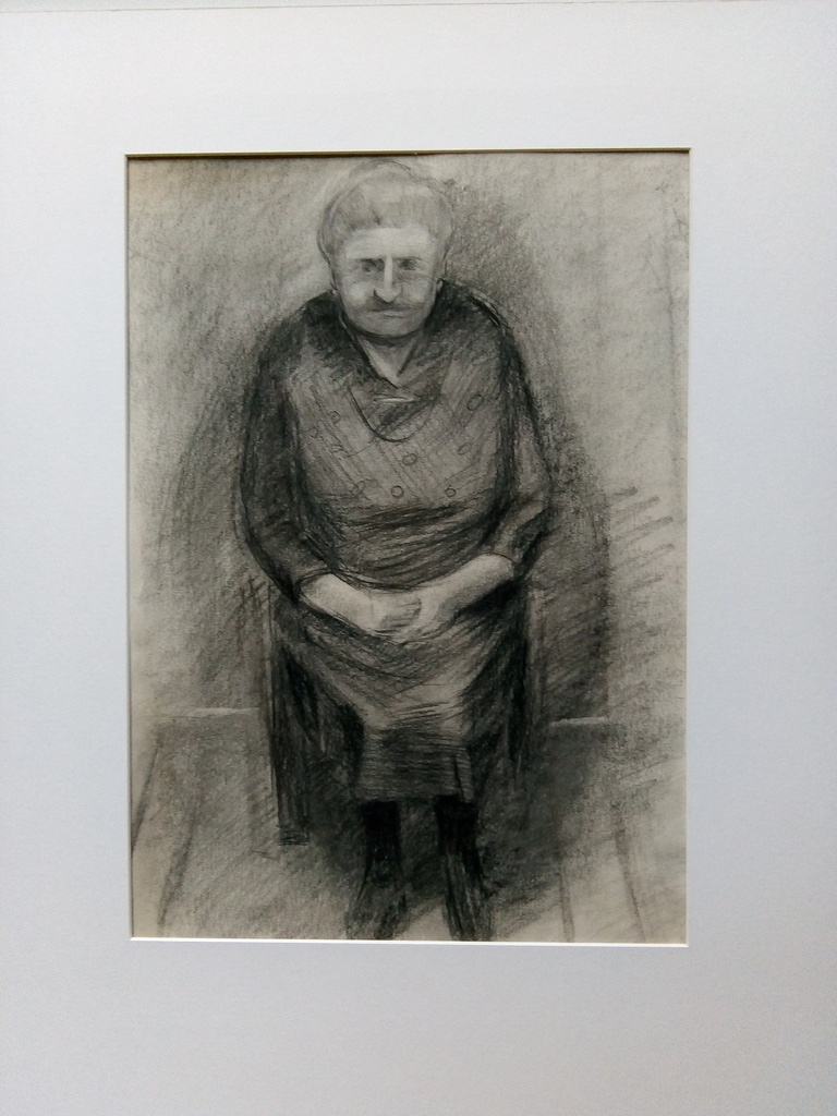  LAATSTE KEER: IRENE Joffroy - portret in potlood en houtskool. verkocht voor € 35!