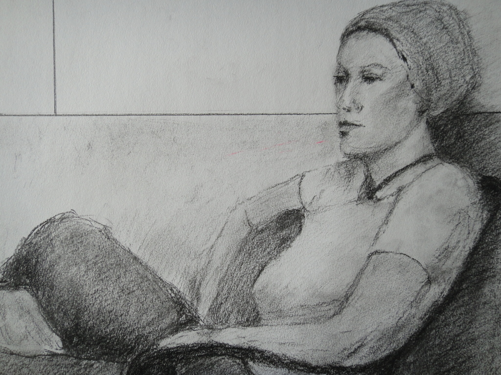Jaap van Veen, tekening, portret van vrouw in stoel kopen? Bied vanaf 1!
