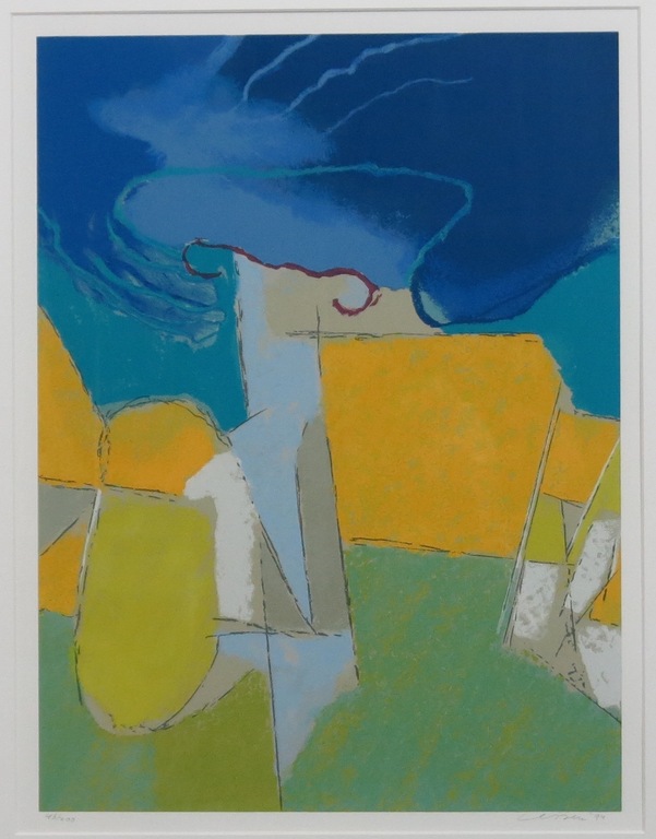 Henk van Vessem: Zeefdruk, Zonder titel - Ingelijst verkocht voor € 60!