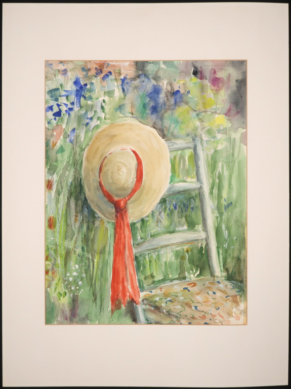 Onbekend: Aquarel, hoed en stoel kopen? Bied vanaf 1!