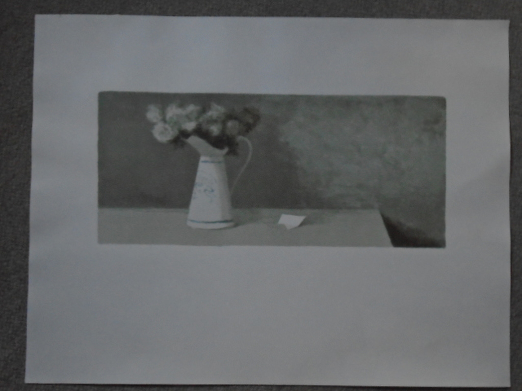 Mart Kempers - kleurenlitho - Stilleven met witte rozen kopen? Bied vanaf 30!