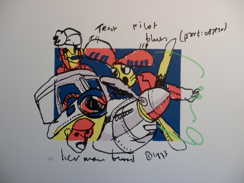 HERMAN BROOD, Gelimiteerde en HANDGESIGNEERDE Zeefdruk  TEST-PILOT verkocht voor € 95!