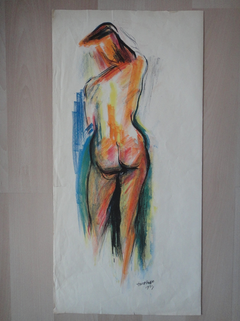 Bob ten Hoope (1920-2014), litho , staand vrouwelijk naakt kopen? Bied vanaf 1!