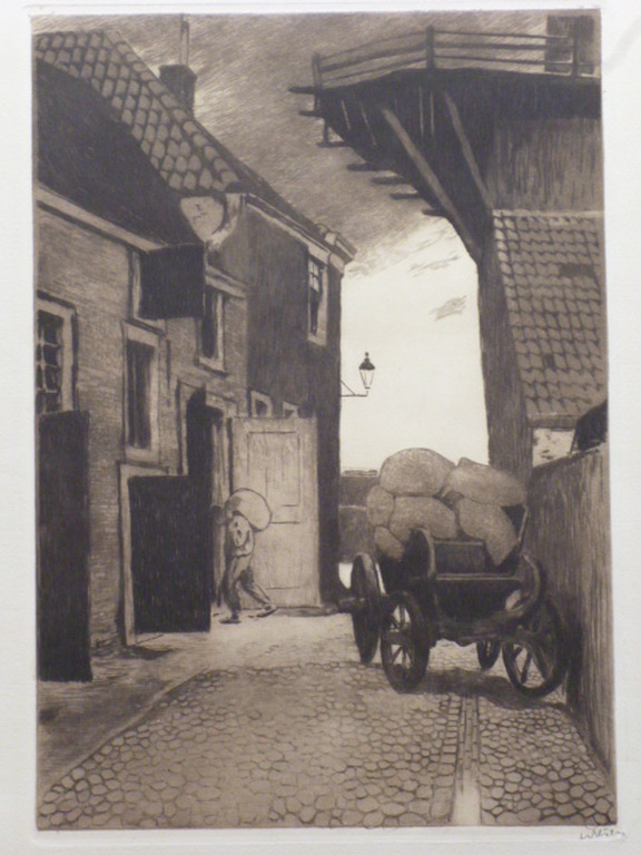 Willem Witsen - ets - Molensteeg, Wijk bij Duurstede verkocht voor € 95!