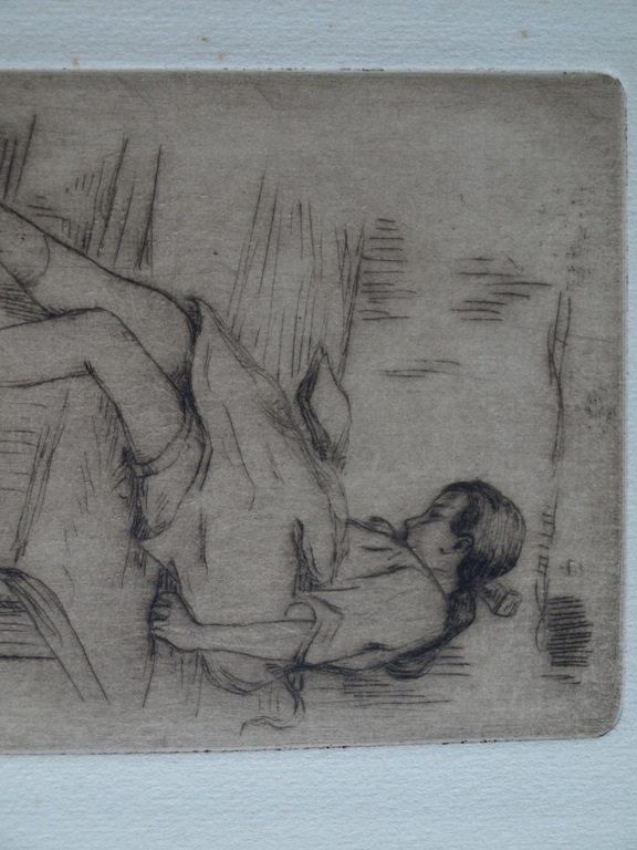 Henriette de Vries (1867-1942) : Ets – Lezend meisje – gesigneerd – ca 1920 kopen? Bied vanaf 1!
