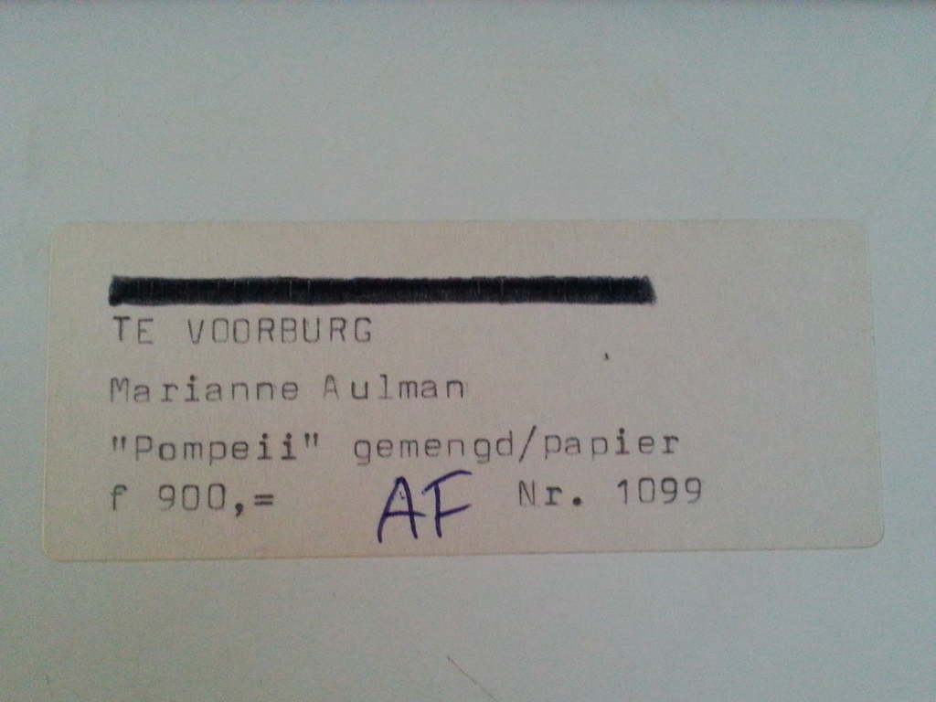 Gemengde Techniek: Marianne Aulman. (Pompeii) kopen? Bied vanaf 85!