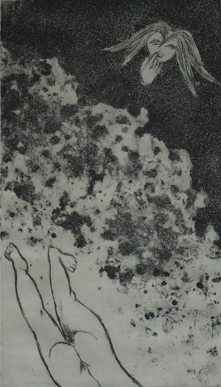 Ans Wortel : Ets , We gaan - gesigneerd & ingelijst – 1973 verkocht voor € 55!