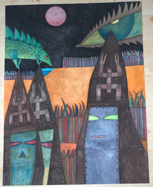 grote gesigneerde aquarel van Jan Houwe Kuiper kopen? Bied vanaf 75!