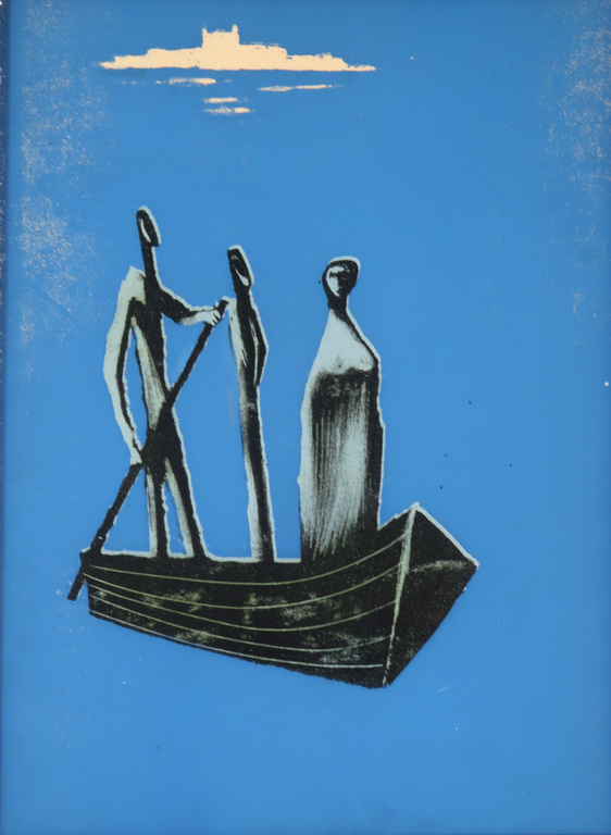 Onbekende kunstenaar: Kleurenlitho met krijt, Zonder titel kopen? Bied vanaf 1!