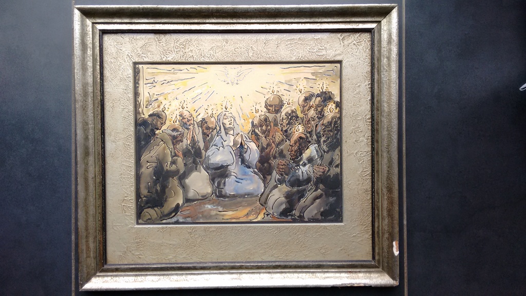 Alfred Ost werk in gemengde techniek, ingelijst, gesigneerd kopen? Bied vanaf 280!